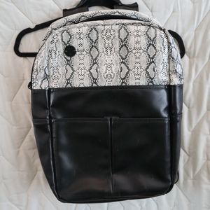 Snake print backpack with laptop compartment